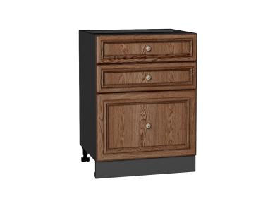 Шкаф нижний с 3-мя ящиками Шале 600 Brown Dreamline / Graphite