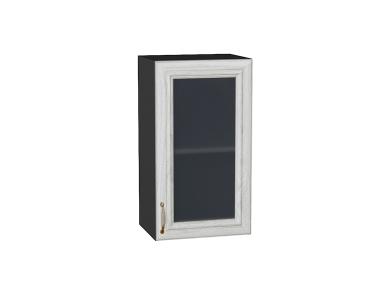 Шкаф верхний со стеклом Шале 400 White Dreamline / Graphite