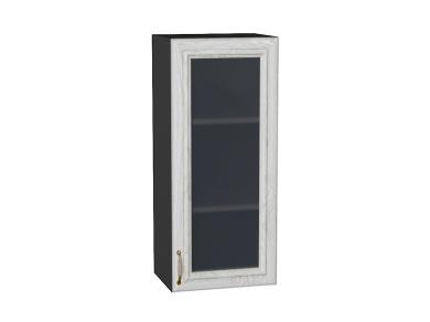 Шкаф верхний со стеклом Шале 400Н White Dreamline / Graphite
