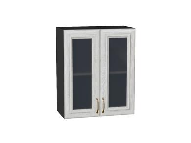 Шкаф верхний со стеклом Шале 600 White Dreamline / Graphite