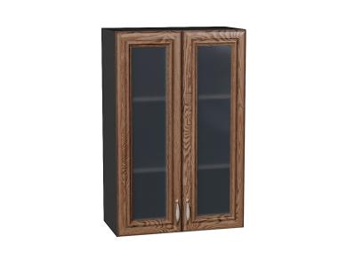 Шкаф верхний со стеклом Шале 600Н Brown Dreamline / Graphite