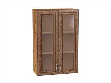 Шкаф верхний со стеклом Шале 600Н Brown Dreamline / Дуб Вотан