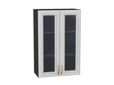 Шкаф верхний со стеклом Шале 600Н White Dreamline / Graphite