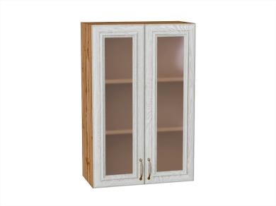 Шкаф верхний со стеклом Шале 600Н White Dreamline / Дуб Вотан
