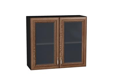 Шкаф верхний со стеклом Шале 800 Brown Dreamline / Graphite