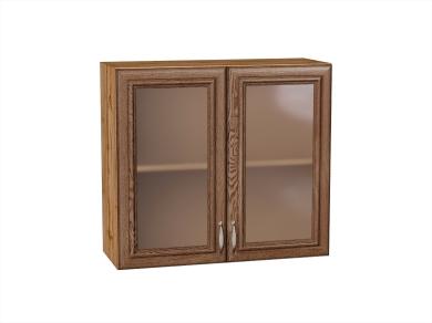 Шкаф верхний со стеклом Шале 800 Brown Dreamline / Дуб Вотан