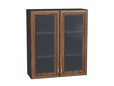 Шкаф верхний со стеклом Шале 800Н Brown Dreamline / Graphite