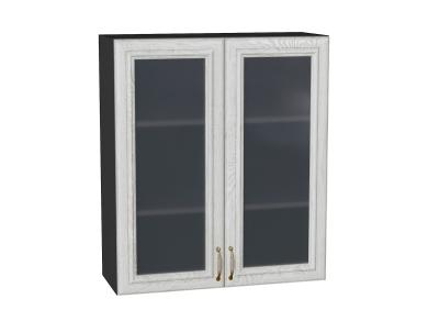 Шкаф верхний со стеклом Шале 800Н White Dreamline / Graphite
