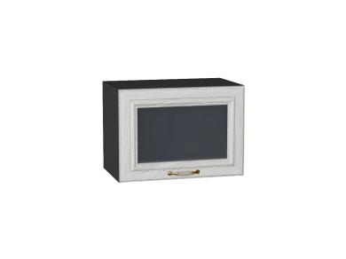 Шкаф верхний горизонтальный со стеклом Шале 500 White Dreamline / Graphite