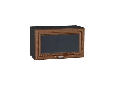 Шкаф верхний горизонтальный со стеклом Шале 600 Brown Dreamline / Graphite