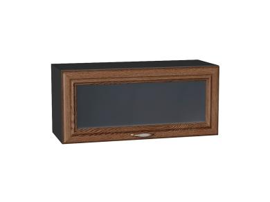 Шкаф верхний горизонтальный со стеклом Шале 800 Brown Dreamline / Graphite