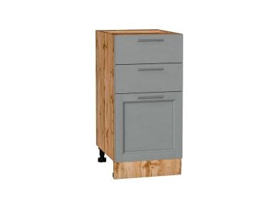 Шкаф нижний с 3-мя ящиками Сканди 400 Grey Softwood / Дуб Вотан