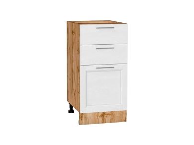 Шкаф нижний с 3-мя ящиками Сканди 400 White Softwood / Дуб Вотан