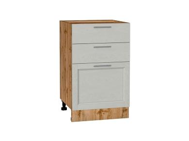 Шкаф нижний с 3-мя ящиками Сканди 500 Cappuccino Softwood / Дуб Вотан