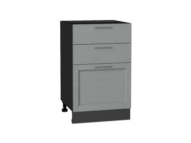 Шкаф нижний с 3-мя ящиками Сканди 500 Grey Softwood / Graphite