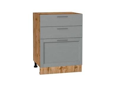 Шкаф нижний с 3-мя ящиками Сканди 600 Grey Softwood / Дуб Вотан