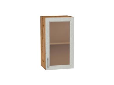 Шкаф верхний со стеклом Сканди 400 Cappuccino Softwood / Дуб Вотан