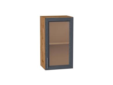 Шкаф верхний со стеклом Сканди 400 Graphite Softwood / Дуб Вотан