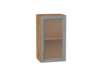 Шкаф верхний со стеклом Сканди 400 Grey Softwood / Дуб Вотан