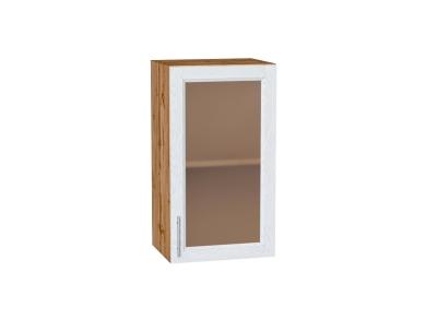 Шкаф верхний со стеклом Сканди 400 White Softwood / Дуб Вотан