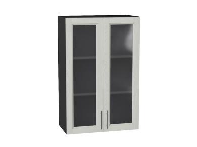 Шкаф верхний со стеклом Сканди 600Н Cappuccino Softwood / Graphite