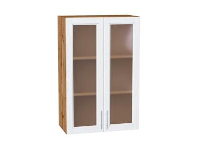 Шкаф верхний со стеклом Сканди 600Н White Softwood / Дуб Вотан
