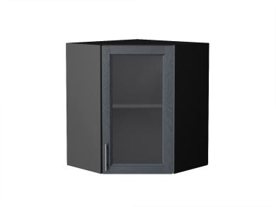 Шкаф верхний угловой со стеклом Сканди 590 Graphite Softwood / Graphite