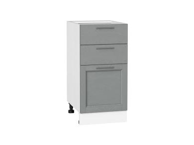 Шкаф нижний с 3-мя ящиками Сканди 400 Grey Softwood / Белый