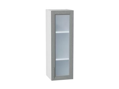 Шкаф верхний со стеклом Сканди 300Н Grey Softwood / Белый