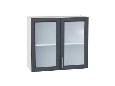 Шкаф верхний со стеклом Сканди 800 Graphite Softwood / Белый