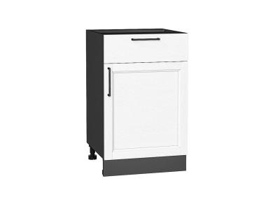 Шкаф нижний с 1 ящиком Сканди 500 White Silkwood / Graphite