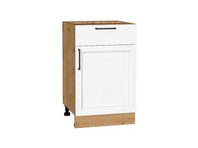 Шкаф нижний с 1 ящиком Сканди 500 White Silkwood / Дуб Вотан