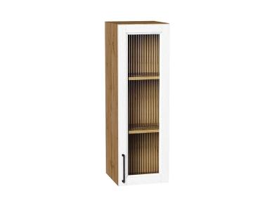 Шкаф верхний со стеклом Сканди 300Н White Silkwood / Дуб Вотан