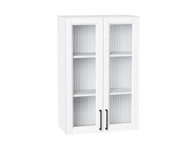 Шкаф верхний со стеклом Сканди 600Н White Silkwood / Белый