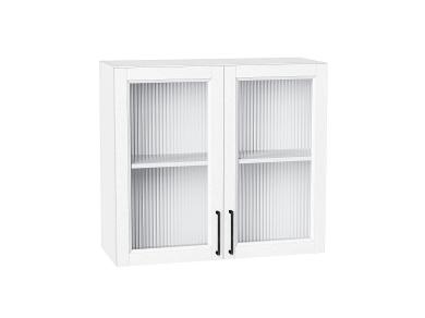 Шкаф верхний со стеклом Сканди 800 White Silkwood / Белый