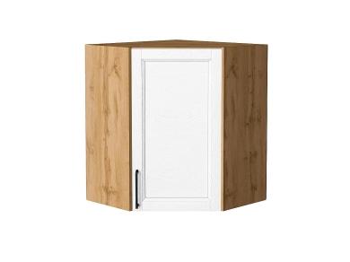 Шкаф верхний угловой Сканди 590 White Silkwood / Дуб Вотан