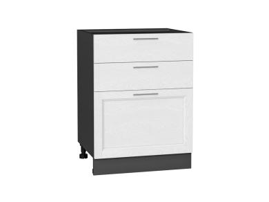 Шкаф нижний с 3-мя ящиками Сканди 600 White Softwood / Graphite