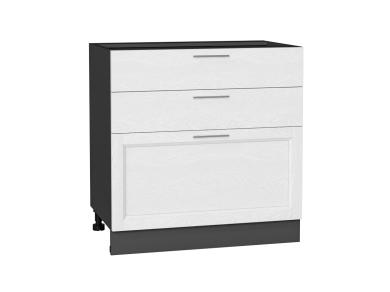 Шкаф нижний с 3-мя ящиками Сканди 800 White Softwood / Graphite