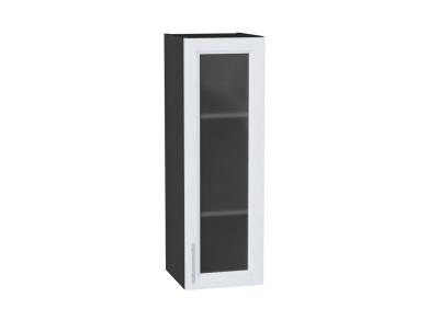 Шкаф верхний со стеклом Сканди 300Н White Softwood / Graphite