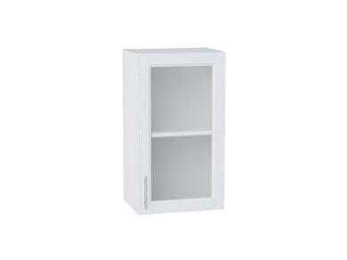 Шкаф верхний со стеклом Сканди 400 White Softwood / Белый