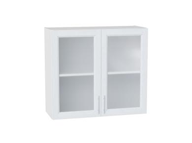 Шкаф верхний со стеклом Сканди 800 White Softwood / Белый