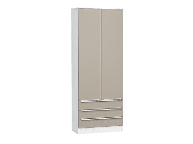 Шкаф двухстворчатый Стиль ШК-803 с ящиками Silky Grey / Белый