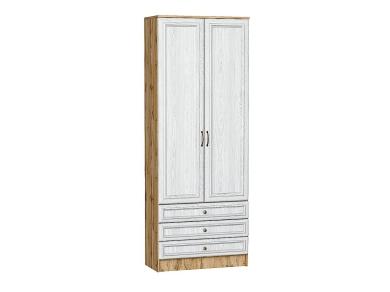 Шкаф двухстворчатый Стиль ШК-803 с ящиками White Dreamline / Дуб Вотан