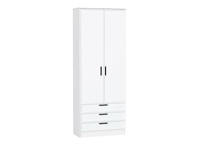 Шкаф двухстворчатый Стиль ШК-803 с ящиками White Silk / Белый