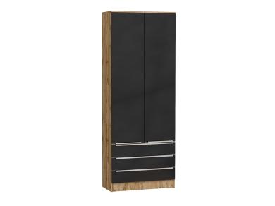 Шкаф двухстворчатый Стиль ШК-803 с ящиками Anthracite / Дуб Вотан