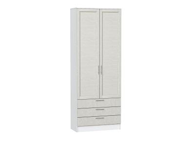 Шкаф двухстворчатый Стиль ШК-803 с ящиками Cappuccino Softwood / Белый
