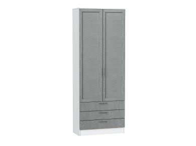 Шкаф двухстворчатый Стиль ШК-803 с ящиками Grey Softwood / Белый