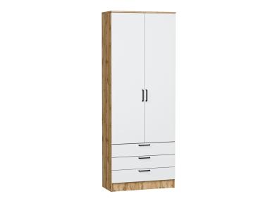 Шкаф двухстворчатый Стиль ШК-803 с ящиками White In 2S / Дуб Вотан