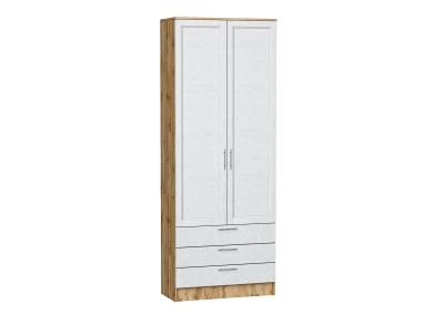 Шкаф двухстворчатый Стиль ШК-803 с ящиками White Softwood / Дуб Вотан