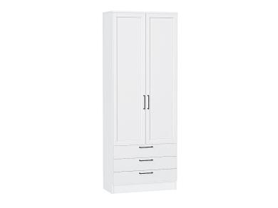 Шкаф двухстворчатый Стиль ШК-803 с ящиками White Silkwood / Белый